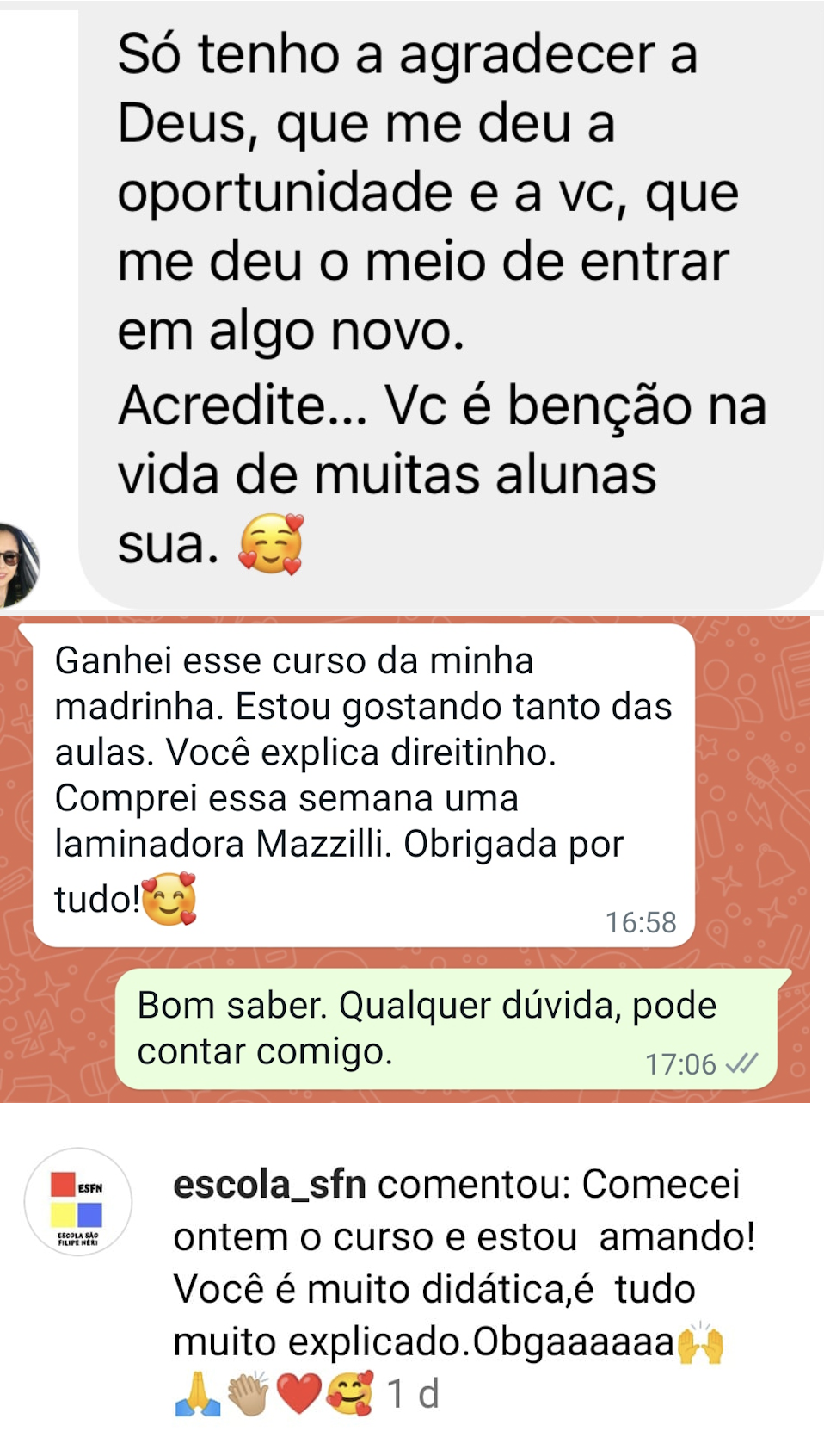 Aluna Vilma Santos no seu ateliê