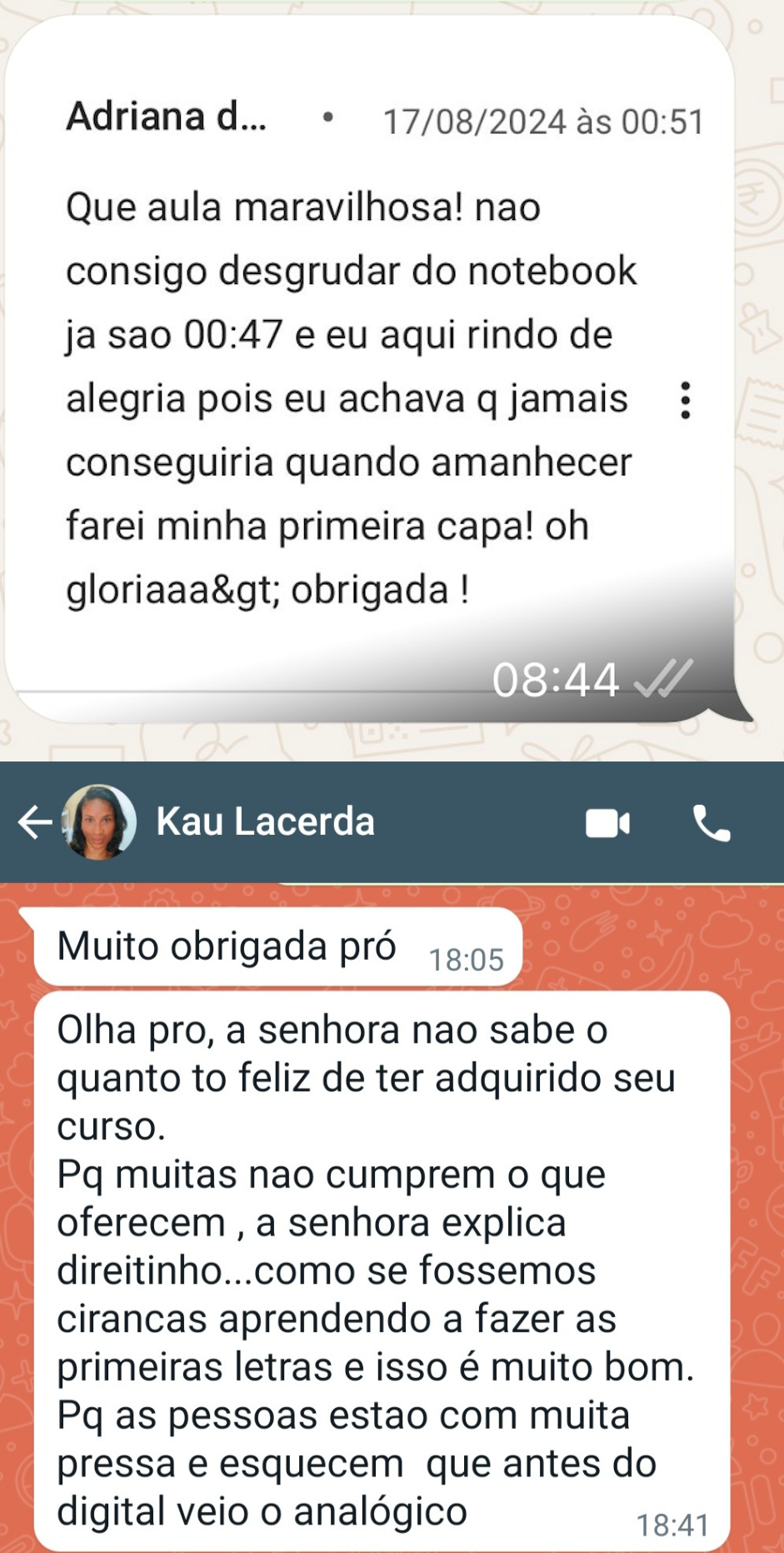 Aluna Vilma Santos no seu ateliê
